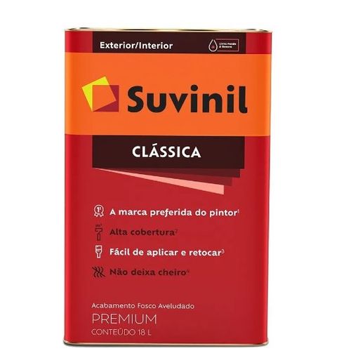 Tinta Latéx PVA Clássica Premium Fosco Amarelo Canário 18L - Suvinil.