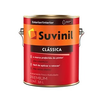 Tinta Latéx PVA Clássica Premium Fosco Areia 3,6L - Suvinil.