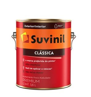 Tinta Latéx PVA Clássica Premium Fosco Branco Gelo 3,6L - Suvinil.