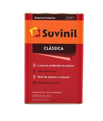 Tinta Latéx PVA Clássica Premium Fosco Marfim 18L - Suvinil.