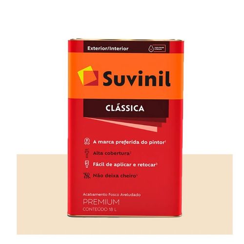 Tinta Latéx PVA Clássica Premium Fosco Pérola 18L - Suvinil.