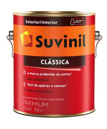 Tinta Latéx PVA Clássica Premium Fosco Vermelho Cardinal 3,6L - Suvinil.