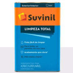 Tinta Acrílica Limpeza Total Fosco Suave Branco 18L - Suvinil.