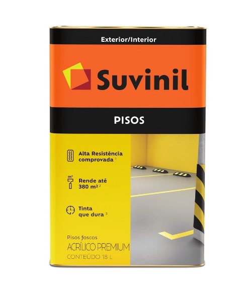 Tinta Acrílica para Piso Fosca Cinza 18L - Suvinil