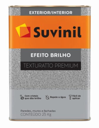 Textura Texturatto Premium Efeito Brilho Cinza 25Kg - Suvinil.