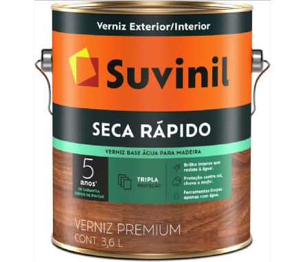 Verniz Base Água Brilhante Imbuia 3,6L - Suvinil.