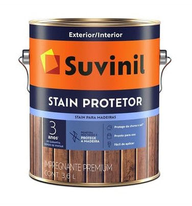 Verniz Stain Protetor Acetinado Natural 3,6L - Suvinil.