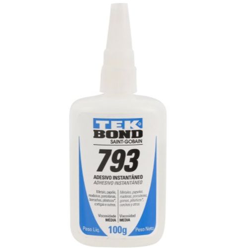 Adesivo Instantâneo Multiuso Bico Anti Entupimento 793 100g - Tekbond.