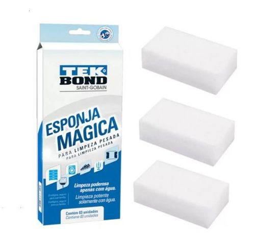 Esponja Mágica com 3 peças - Tekbond.