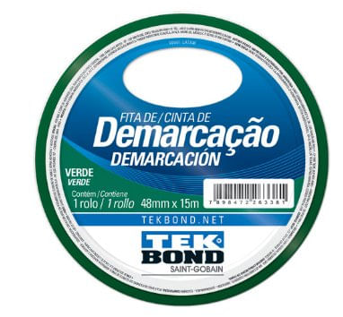 Fita de Demarcação Verde 48mm x 15 m - Tekbond.