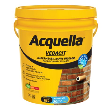 Acabamento Impermeabilizante para Fachadas Acquella 18L - Vedacit.