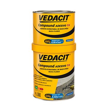 Compound Adesivo Tix Lata de 1Kg - Vedacit.