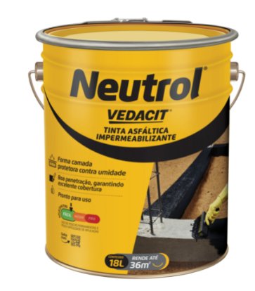 Neutrol 45 Tinta Asfáltica Impermeabilizante 18L - Vedacit