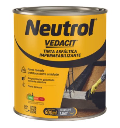 Neutrol Tinta Asfáltica Impermeabilizante 45/900ml - Vedacit.