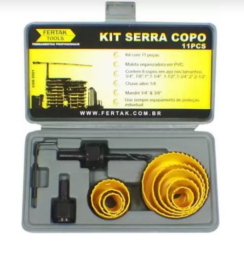 Serra Copo Kit 11 Peças - Fertak.