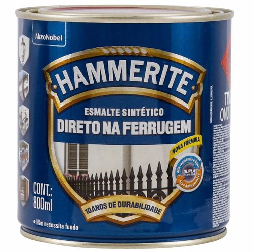 Tinta Esmalte Sintético Hammerite Brilhante Branco 800ml - Coral.