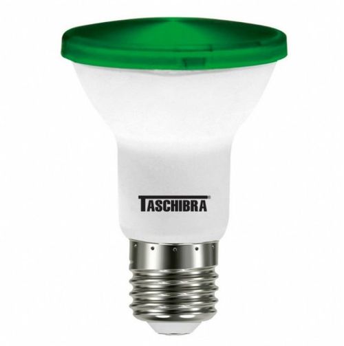 Lâmpada Led Par 20 Ip65 6w Bivolt E27 Verde Taschibra.