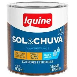 Verniz Sol e Chuva Alto Brilho Base Água Incolor 900ml - Iquine.