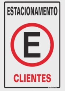 Placa "Estacionamento Para Clientes" 30x20cm - Decore.