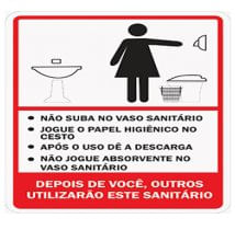Placa Adesivo ""Banheiro Feminino"" Alumínio 12x12cm - Decore.
