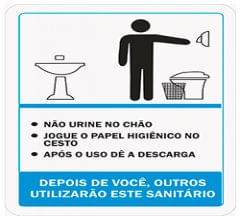 Placa Adesivo ""Banheiro Masculino"" Alumínio 12x12cm - Decore.