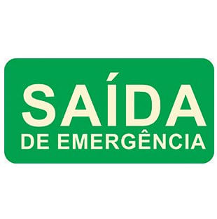 Placa Fotoluminescente "Saída de Emergência " 30x15cm - Decore.