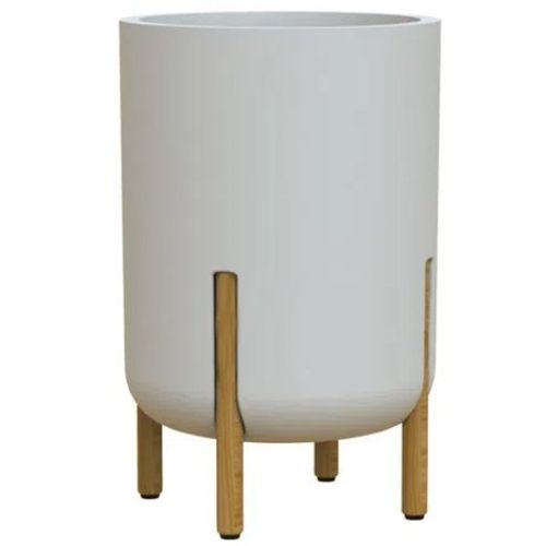 Vaso Decore Cilindrico 34cm Off White - Japi.