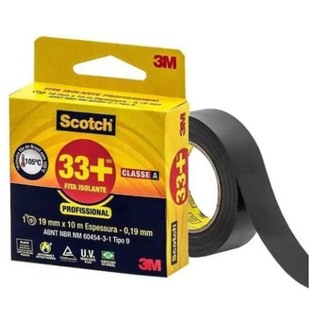 Fita Isolante Scotch 33+ 19 mm x 10 m - 3M.