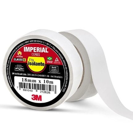 Fita Isolante Imperial Branca 18mm x 10m - 3M.