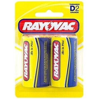 Pilha Comum Grande D2 com 2 unidades - Rayovac.