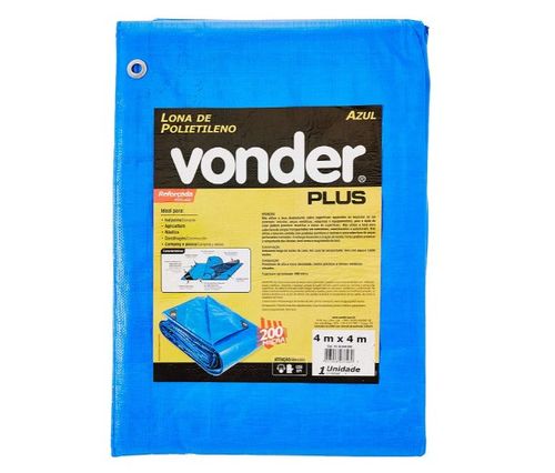 Lona Reforçada De Polietileno Vonder Azul 4X4 Vonder.