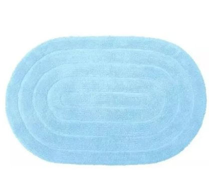 Tapete para Banheiro Allegro Azul Céu Oval 40cm x 70cm - Kapazi.