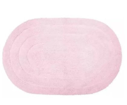 Tapete para Banheiro Allegro Rosa Oval 40cm x 70cm - Kapazi.