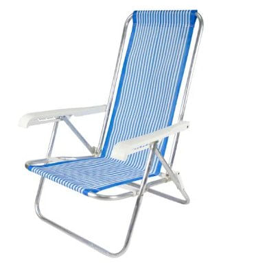Cadeira De Praia Dobrável E Reclinável Polietileno/Alumínio 4 Posições Sortido - Bel Fix