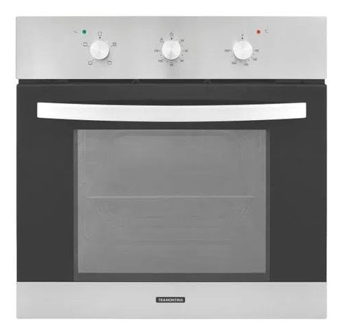 Forno Elétrico Tramontina Inox Basic 60 F3 em Aço Inox e Vidro Temperado Preto com 3 Funções.