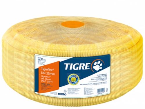 Eletroduto Corrugado 20mmx50m Amarelo TF01-20 - Tigre.