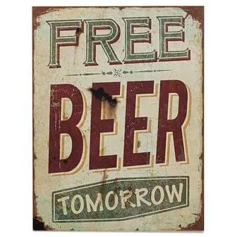 Quadro Free Beer Tomorrow 30x40cm HD-49802 - Home Decor.