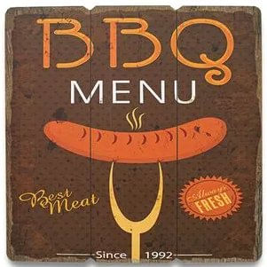 Quadro Decorativo 39,9x39,9cm BBQ Menu HD49099 - Home Decor.