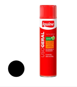 Tinta Spray Uso Geral Preto 400ml - Iquine.