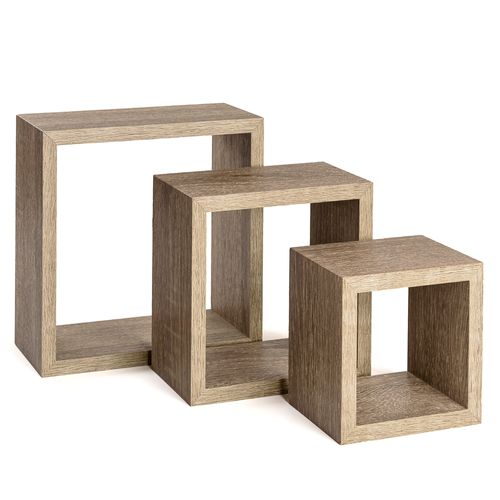 Conjunto 3 Nichos MDF Ipê HD42823- Decor.