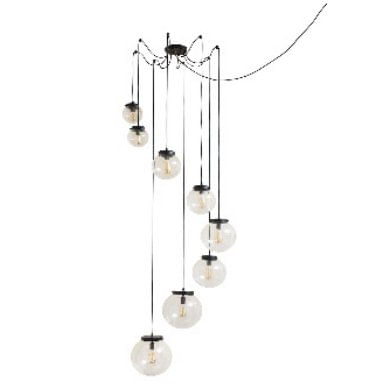 Lustre Cascata Esphera Vintage 400cm 8 Lâmpadas - Madelustre