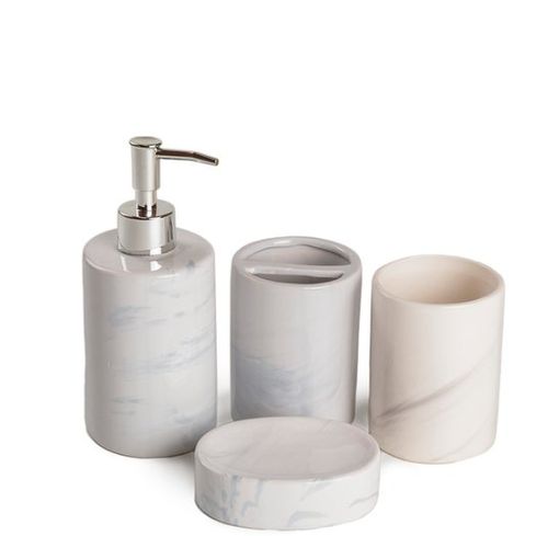 Kit para Banheiro 4 Peças Branco HD54994 - Home Decor.