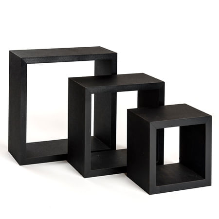 Conjunto 3 Nichos MDF Preto HD42809 - Decor.