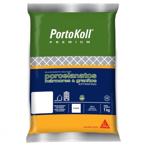 Rejunte Porcelanato Multiuso Extra Fino Cinza Artico 1Kg - Portokoll.