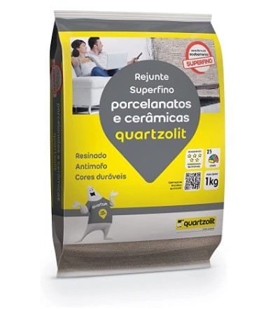 Rejunte Porcelanato Cerâmica Cinza Platina 1kg - Quartzolit