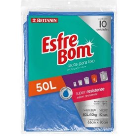 SACO PARA LIXO TIPO A 50L 10 UNIDADES ESFREBOM - BETTANIN.