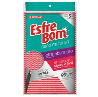 Pano Multiuso Antibacteriano Vermelho Esfrebom - Bettanin.