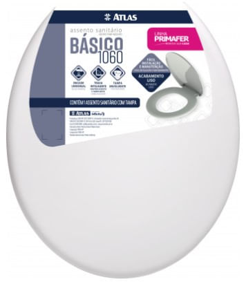 Assento Sanitário Plástico Branco Gelo PR1060-2 - Atlas