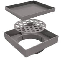 Grelha Com Cesta 15x15cm Cinza - Reis Inox.