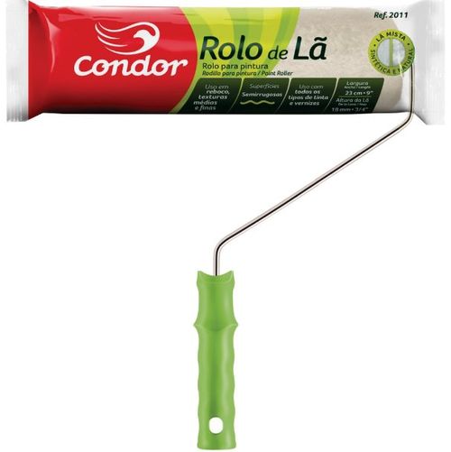 Rolo de Lã Mista 2011 23 cm Com suporte - Condor.